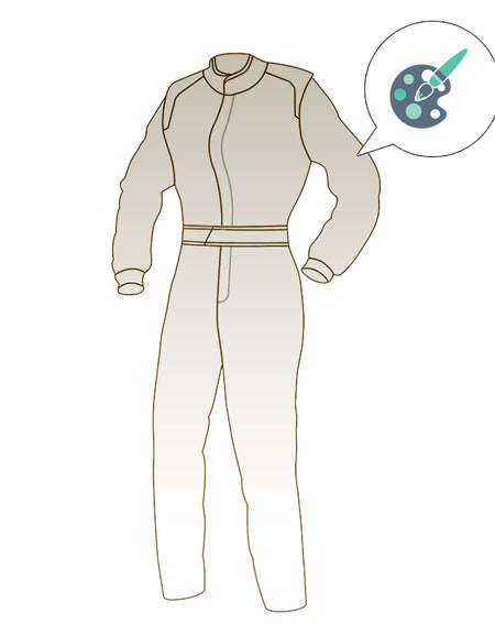 Women's custom racing suit, in compliance with FIA 8856-2000 regulation